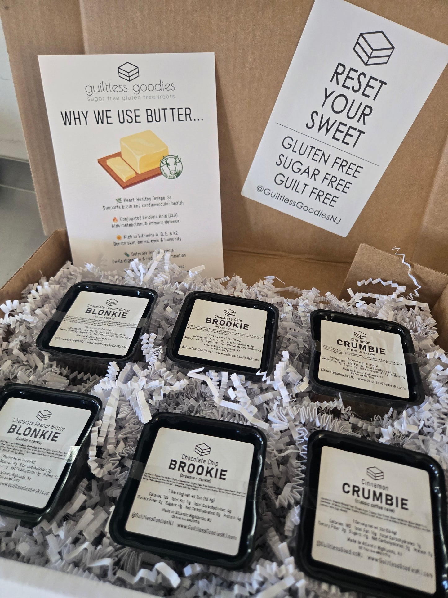 Sugar-Free Gluten-Free Dessert Sampler – 6 Single Serve Brookies, Blonkies & Crumbies