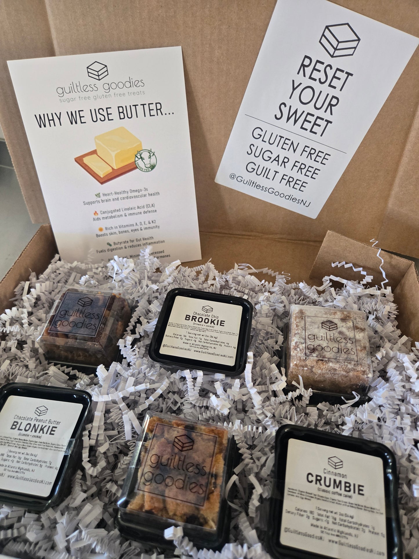 Sugar-Free Gluten-Free Dessert Sampler – 6 Single Serve Brookies, Blonkies & Crumbies